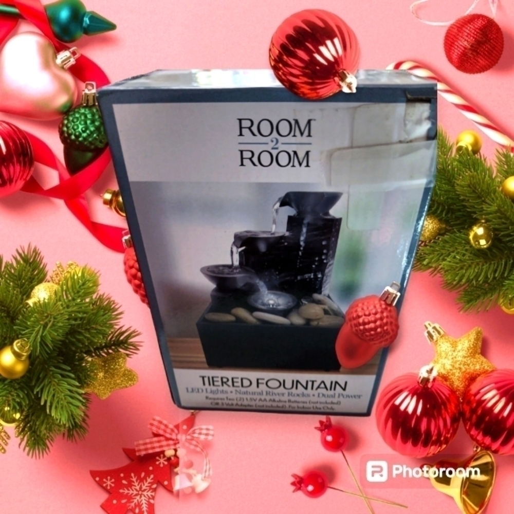 Room 2 Room LED Tiered Water Fountain River Rocks Indoor